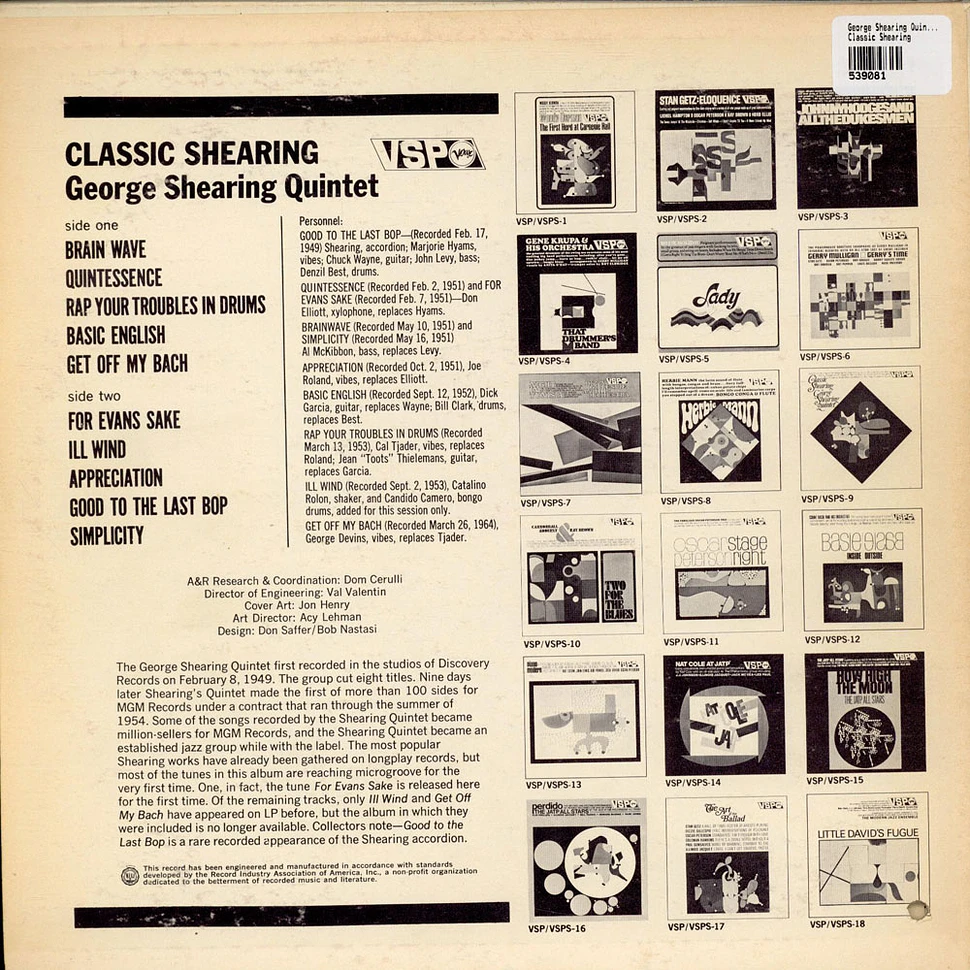 The George Shearing Quintet - Classic Shearing