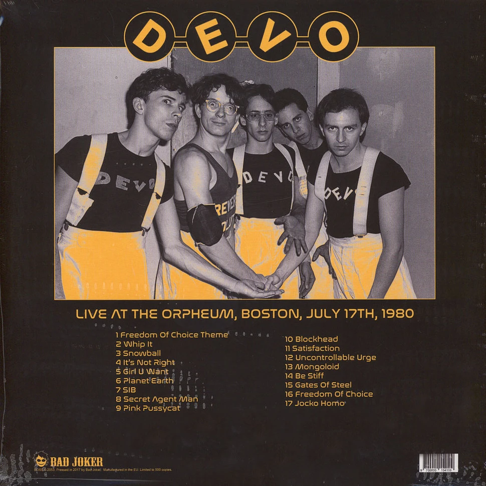 Devo - Live At The Orpheum Boston 1980 - FM Radio Broadcast