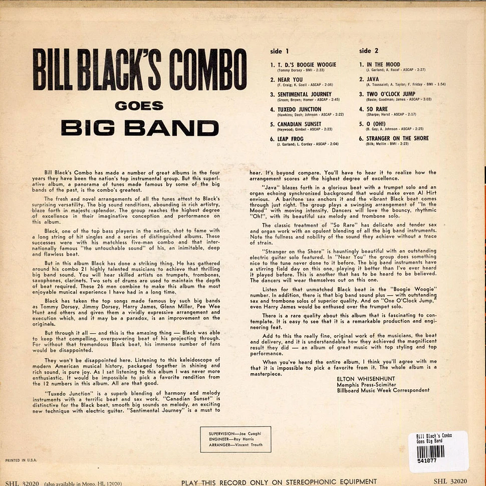 Bill Black's Combo - Goes Big Band