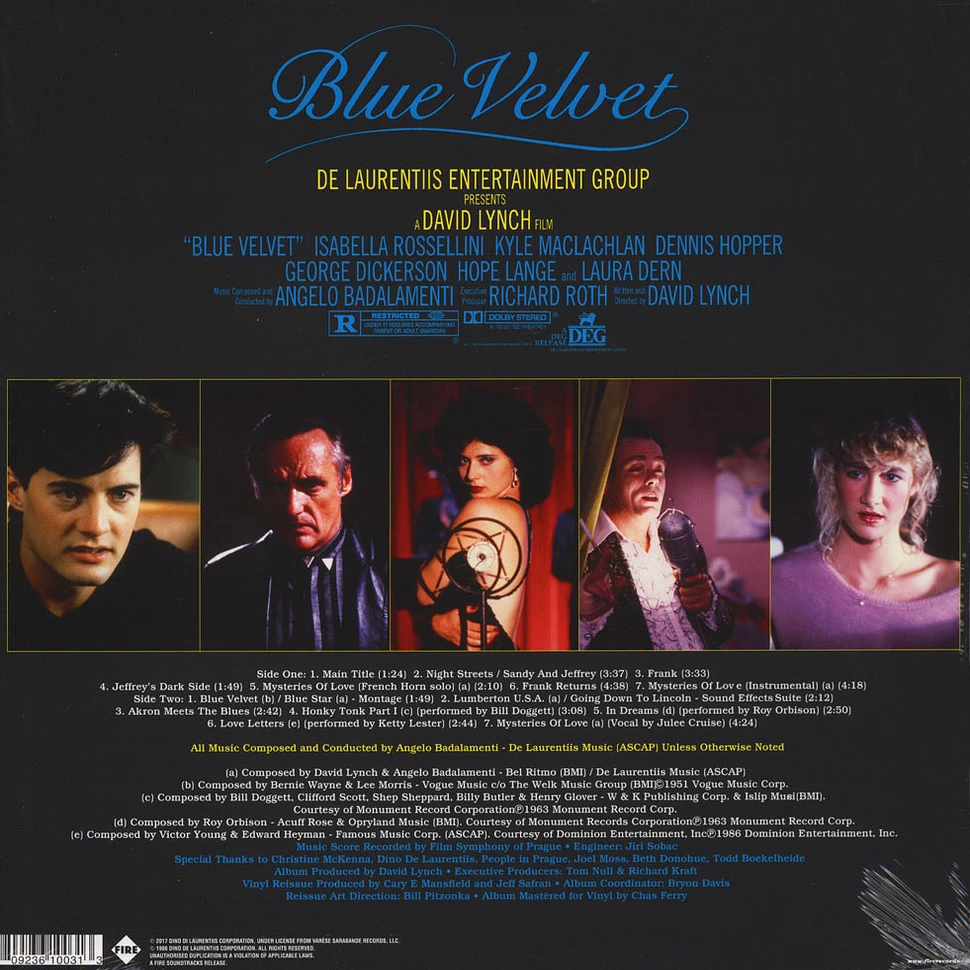 Angelo Badalamenti - OST Blue Velvet Standard Edition