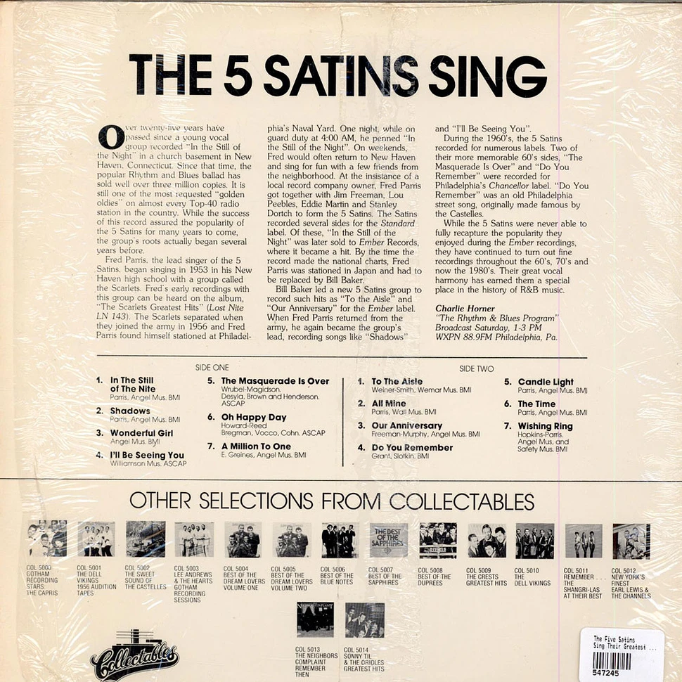 The Five Satins - Sing Their Greatest Hits