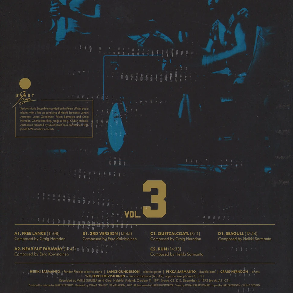 Heikki Sarmanto Serious Music Ensemble - The Helsinki Tapes Volume 3 Blue Vinyl Edition