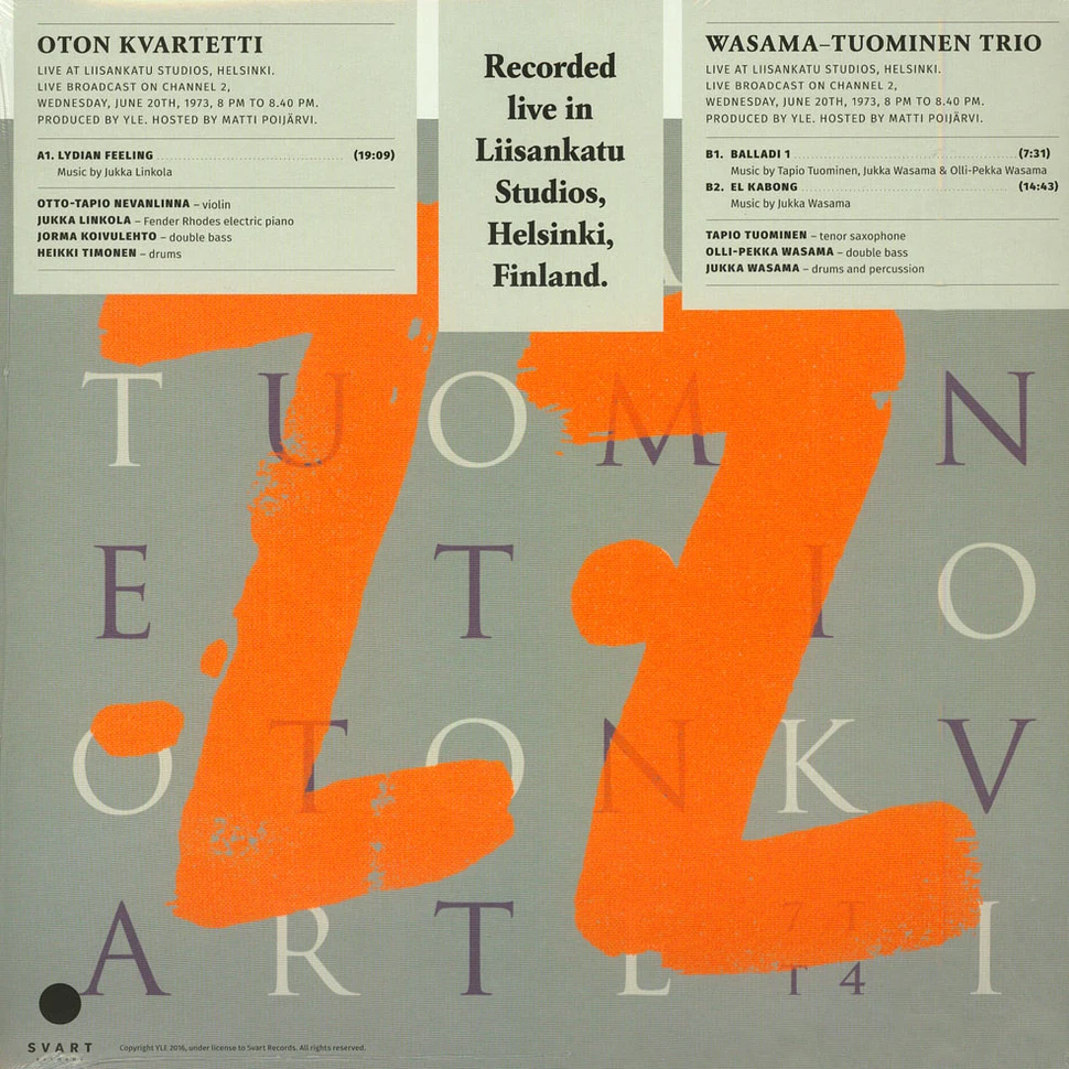 Oton Kvartetti / Wasama-Tuominen Trio - Jazz-Liisa 7 Clear Vinyl Edition