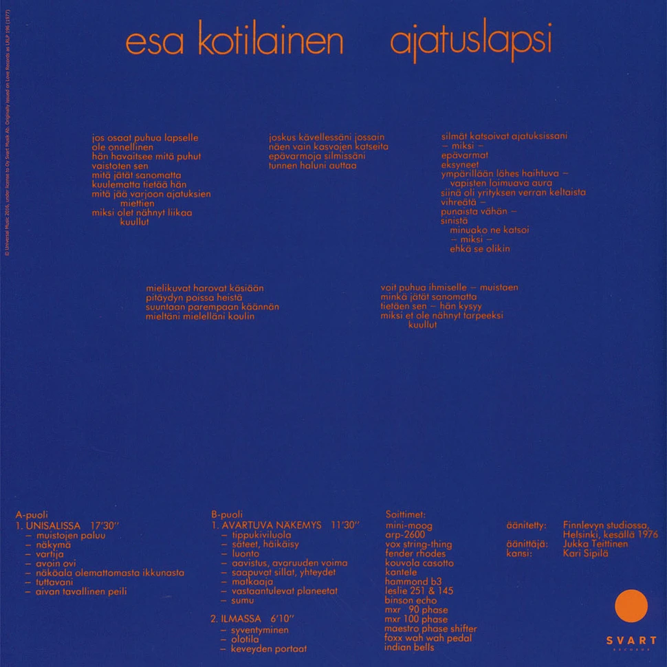 Esa Kotilainen - Ajatuslapsi Colored Vinyl Edition