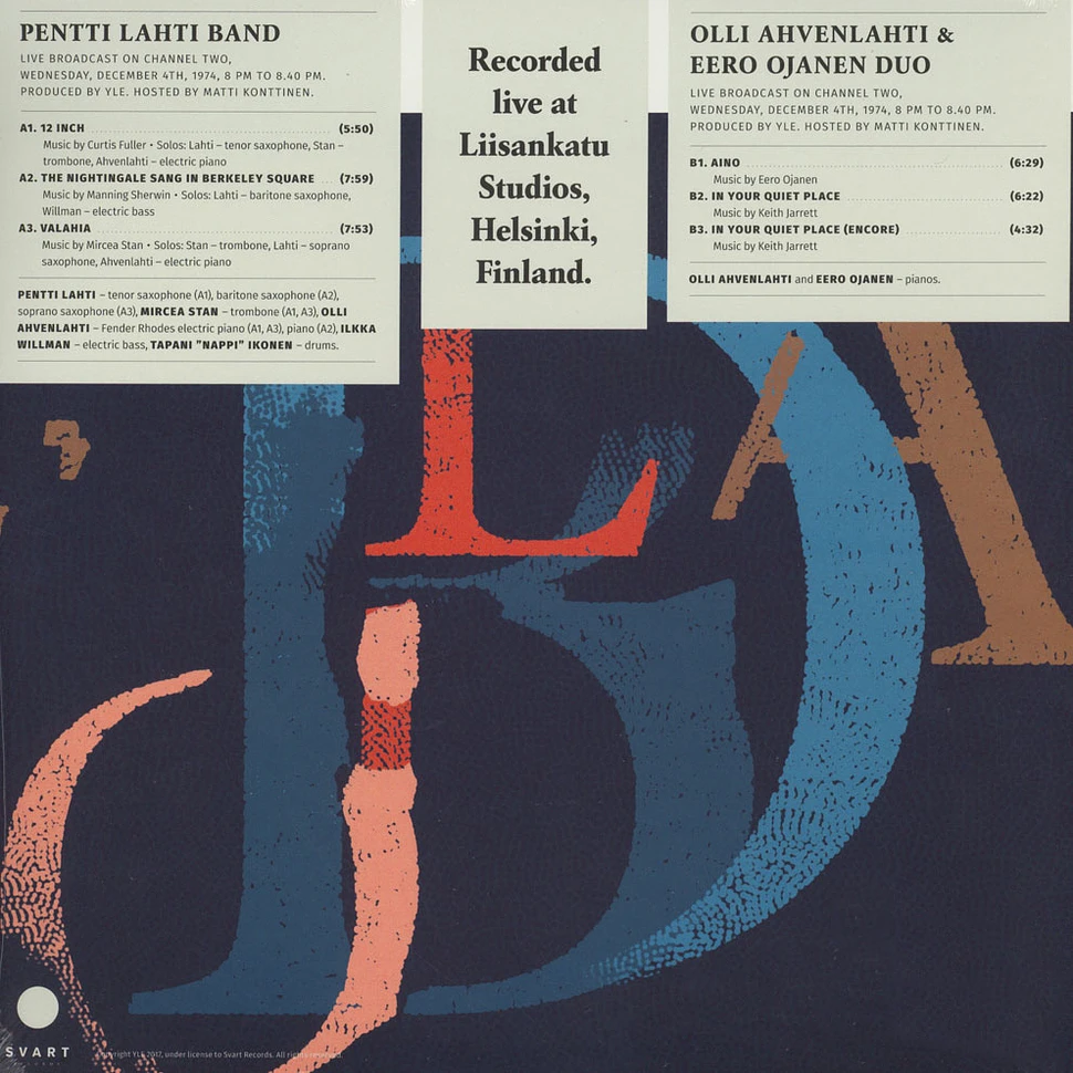 Pentti Lahti Band / Olli Ahvenlahti & Eero Ojanen Duo - Jazz-Liisa 11 Colored Vinyl Edition