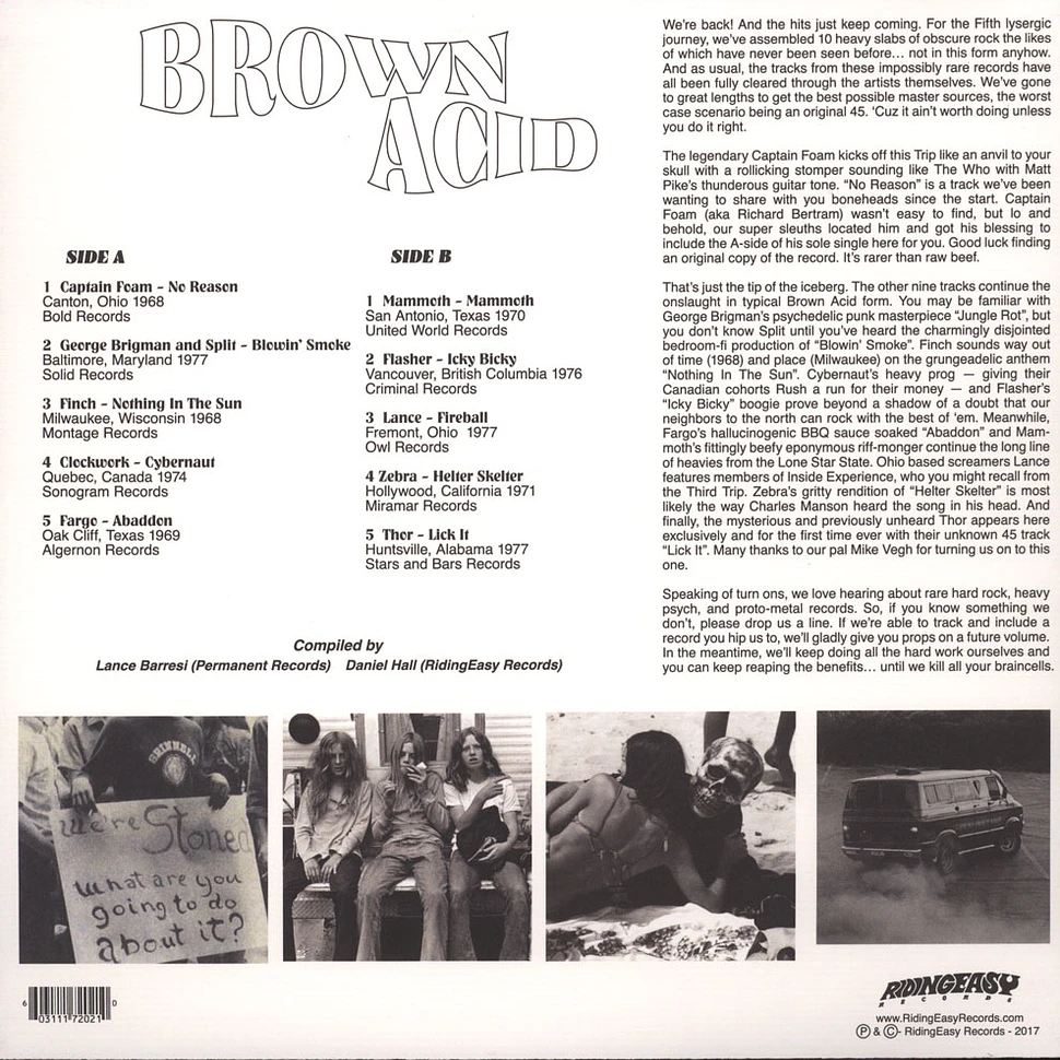 V.A. - Brown Acid: The Fifth Trip Black Vinyl Edition
