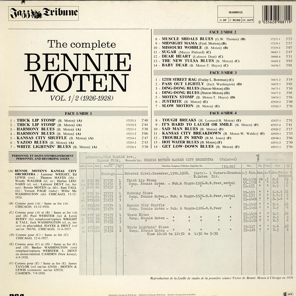 Bennie Moten - The Complete Bennie Moten Vol. 1/2 (1926-1928)