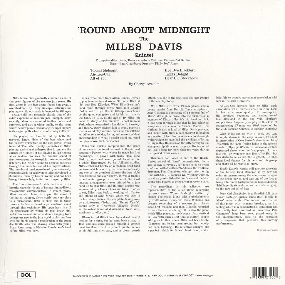 Miles Davis - Round About Midnight Gatefold Sleeve Edition