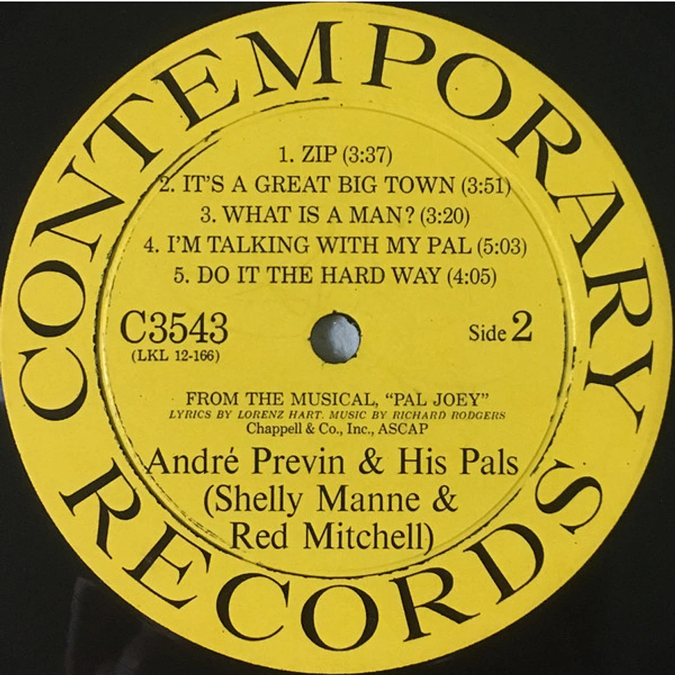 André Previn & His Pals - Modern Jazz Performances Of Songs From Pal Joey