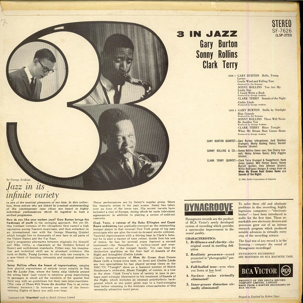 Gary Burton / Sonny Rollins / Clark Terry - 3 In Jazz