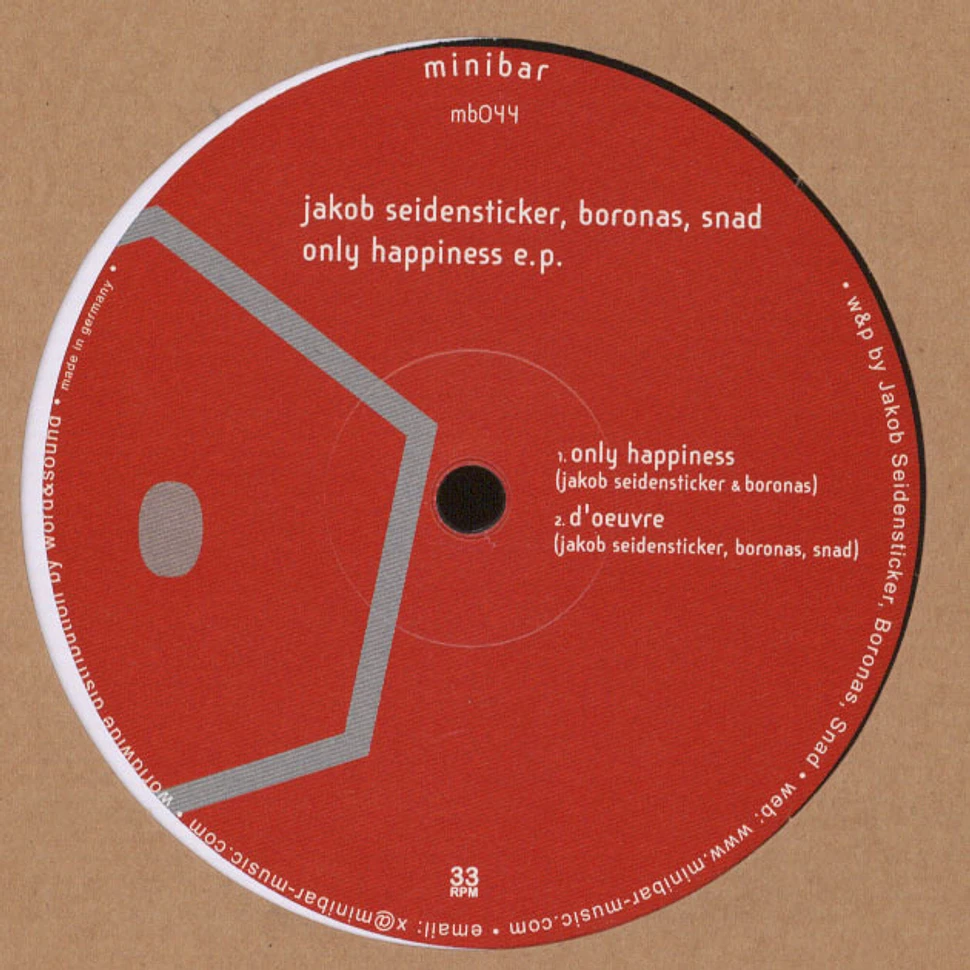 Jakob Seidensticker, Boronas & Snad - Only Happiness EP