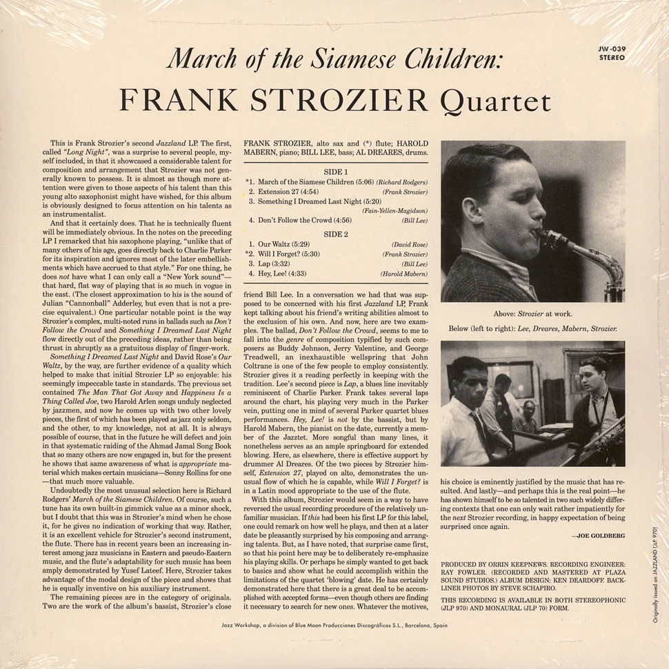 Frank Strozier Quartet - The March Of The Siamese Children