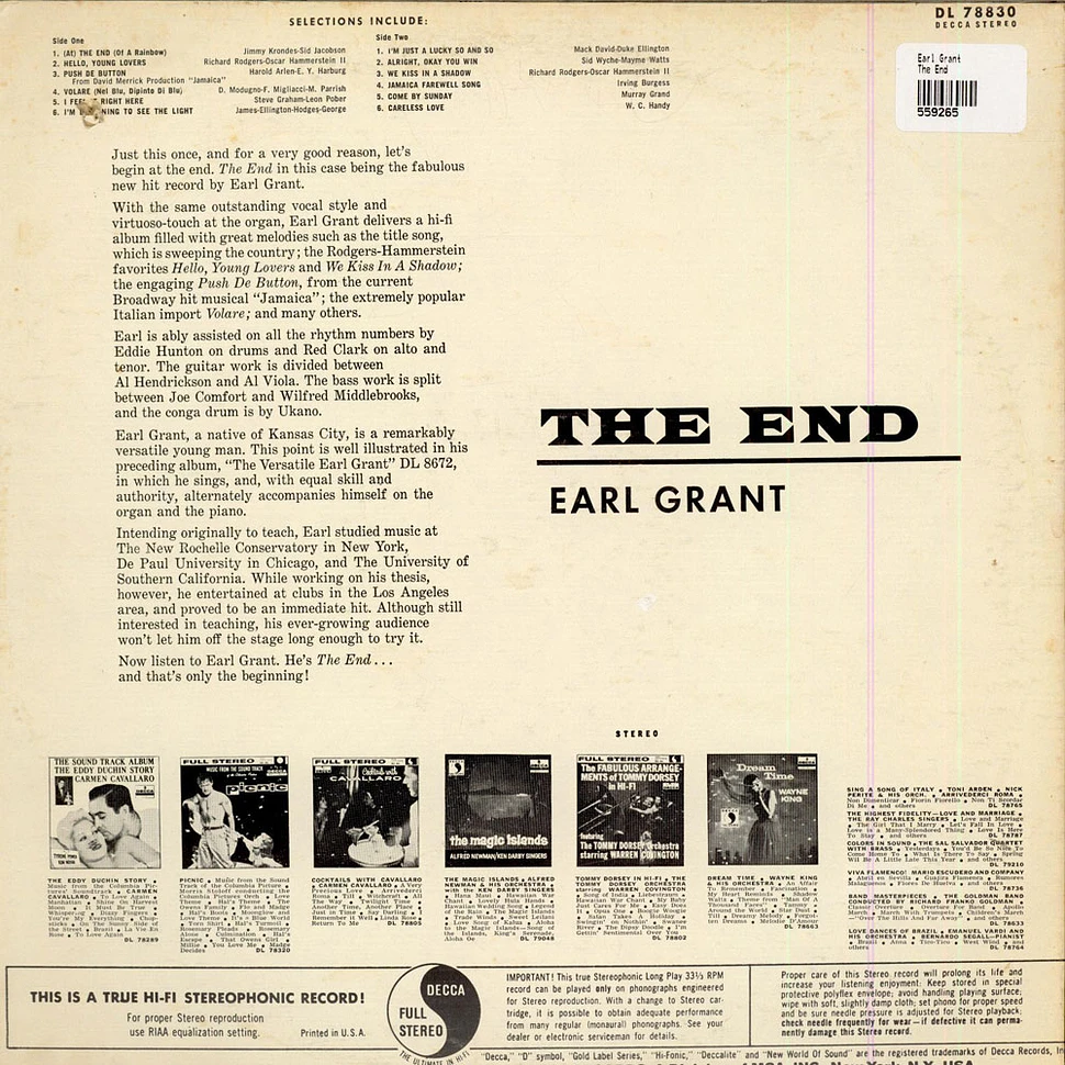 Earl Grant - The End