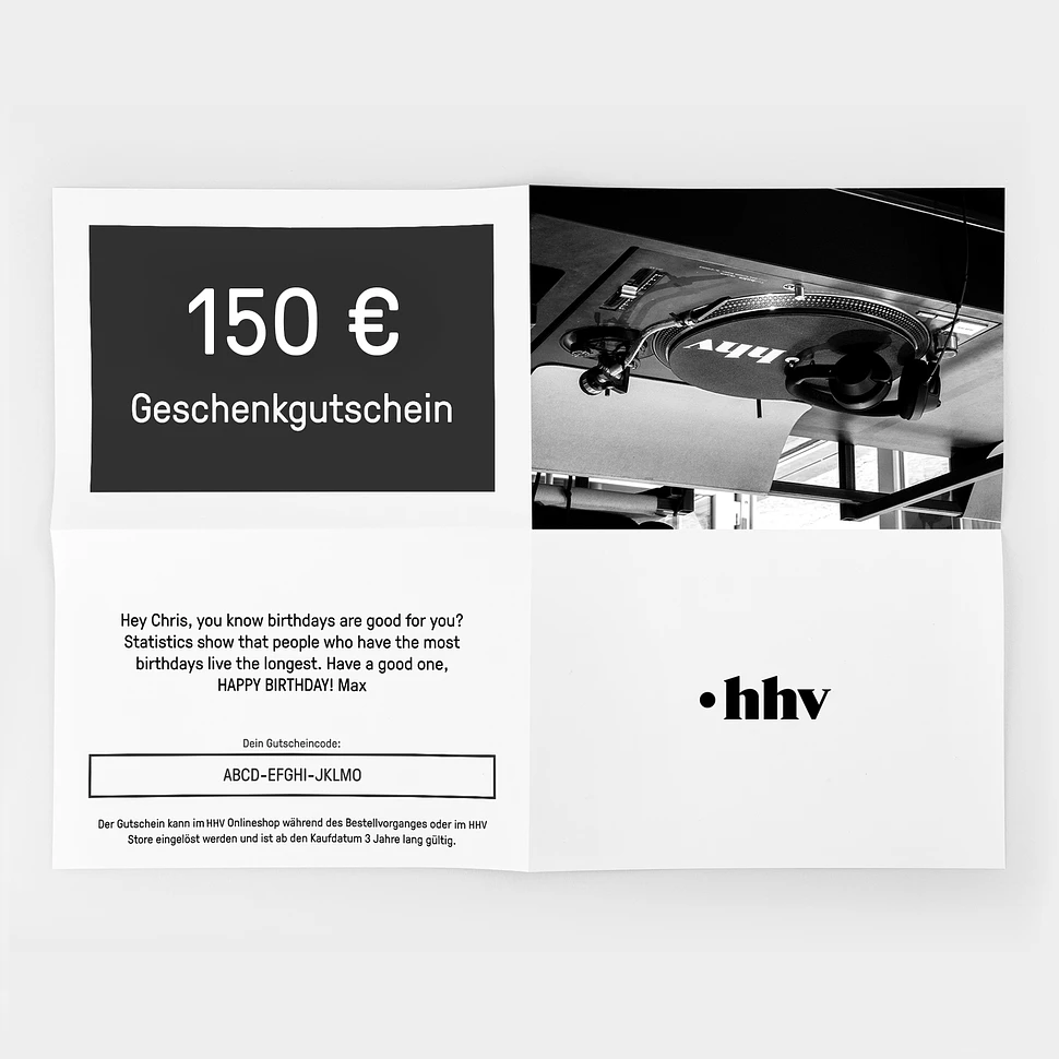 HHV - Gutschein / Voucher - 150 EUR