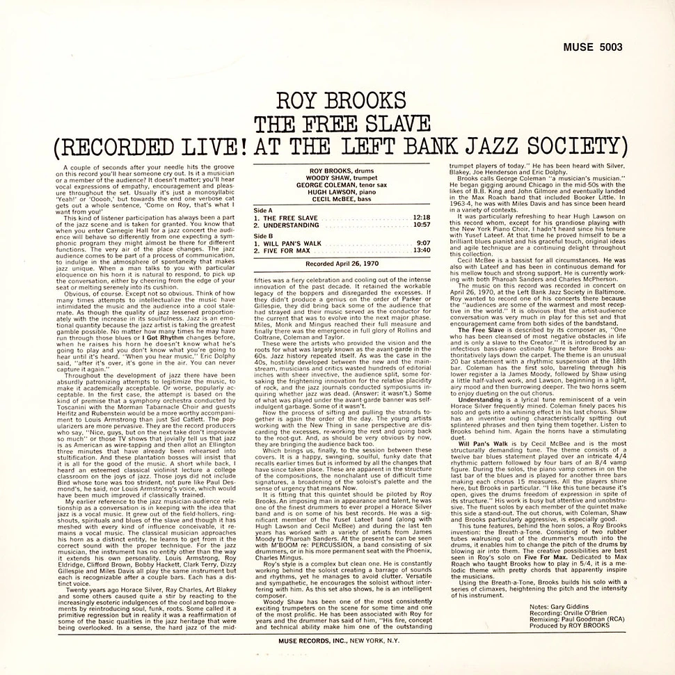 Roy Brooks - The Free Slave