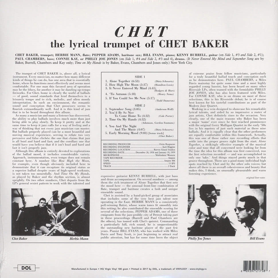 Chet Baker - Chet Gatefold Sleeve Edition