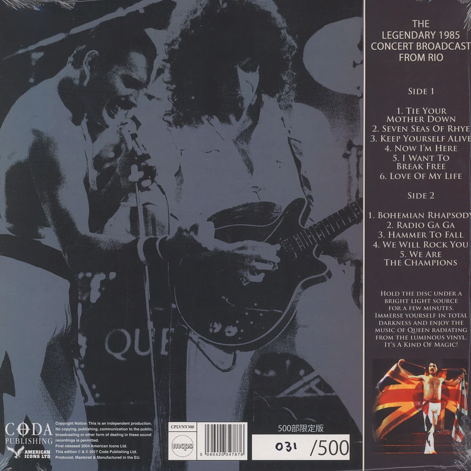 Queen - We Will Rock Rio Luminous Vinyl Edition