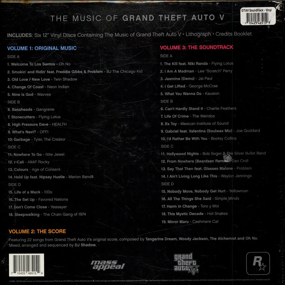 V.A. - The Music Of Grand Theft Auto V (Original Music, Score And Soundtrack)