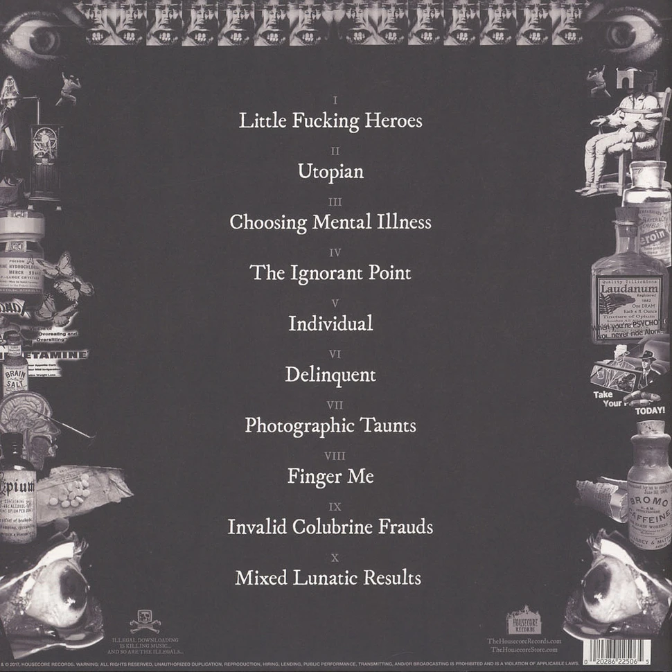 Philip H. Anselmo & The Illegals - Choosing Mental Illness As A Virtue Black Vinyl Edition