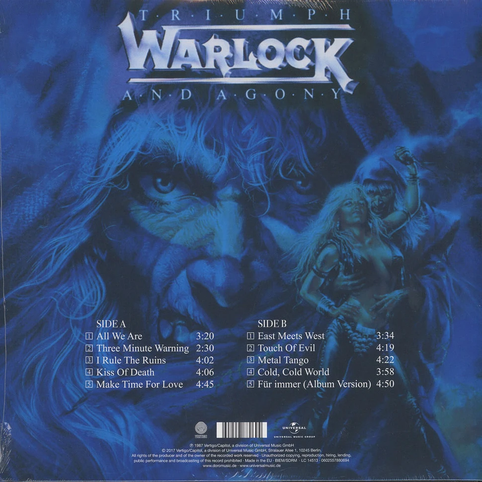 Warlock - Triumph And Agony Blue Vinyl Edition