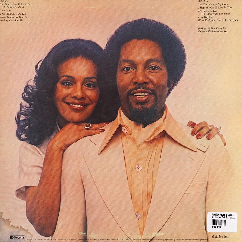 Marilyn McCoo & Billy Davis Jr. - I Hope We Get To Love In Time