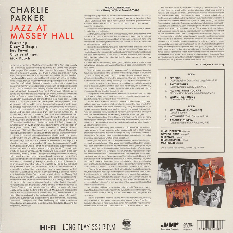 Charlie Parker - Jazz At Massey Hall