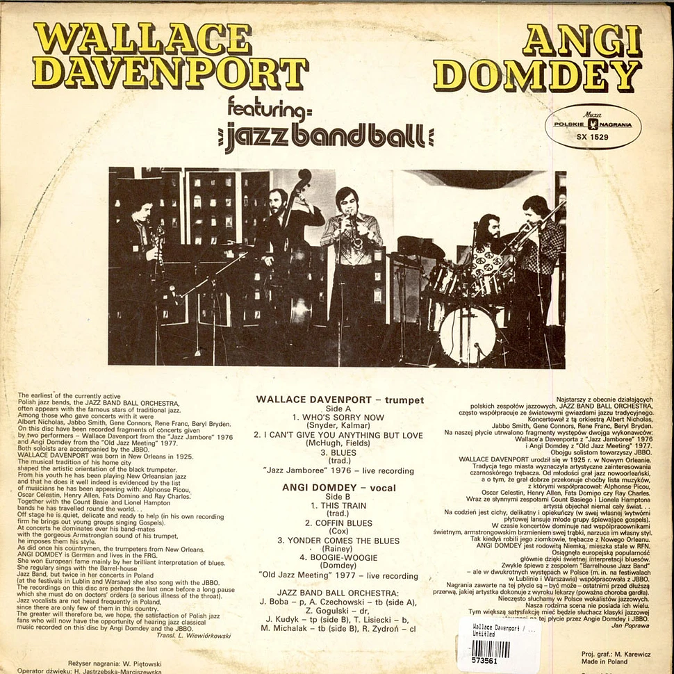 Wallace Davenport / Angi Domdey Featuring Jazz Band Ball Orchestra - Untitled