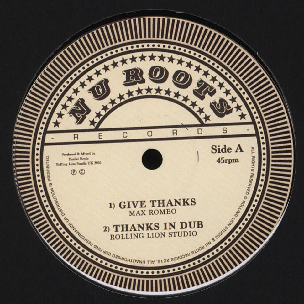 Max Romeo, Rolling Lion Studio, Lee Perry & Vin Gordon - Give Thanks