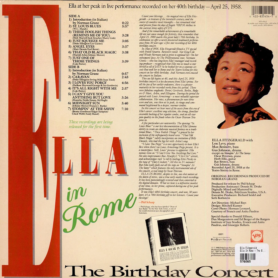 Ella Fitzgerald - Ella In Rome (The Birthday Concert)