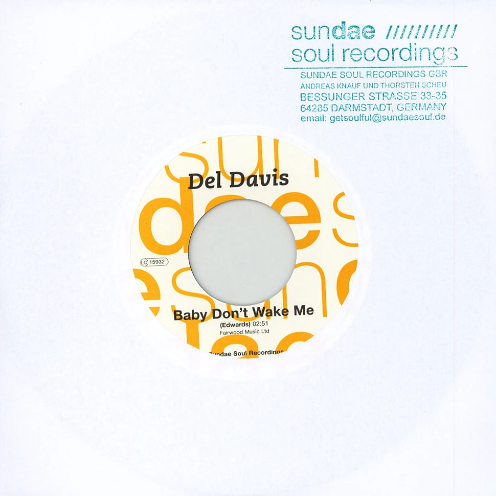 Del Davis / The Chosen Few - Baby Don’t Wake Me / Wandering