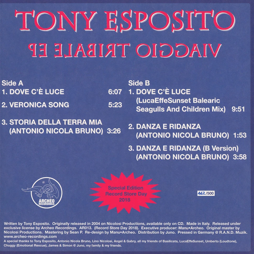 Tony Esposito / Antonio Nicola Bruno - Viaggio Tribale EP