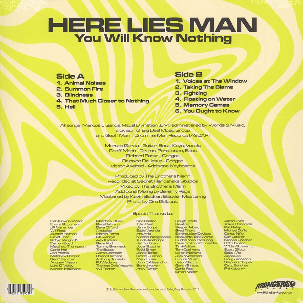 Here Lies Man - You Will Know Nothing Black Vinyl Edition