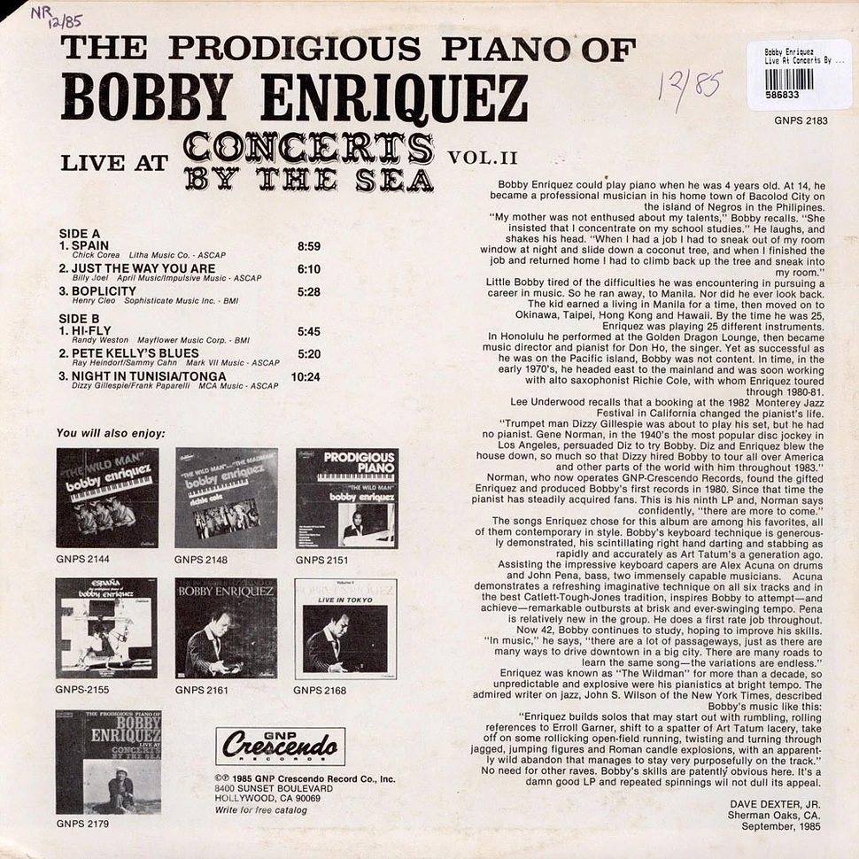 Bobby Enriquez - Live At Concerts By The Sea Vol.2