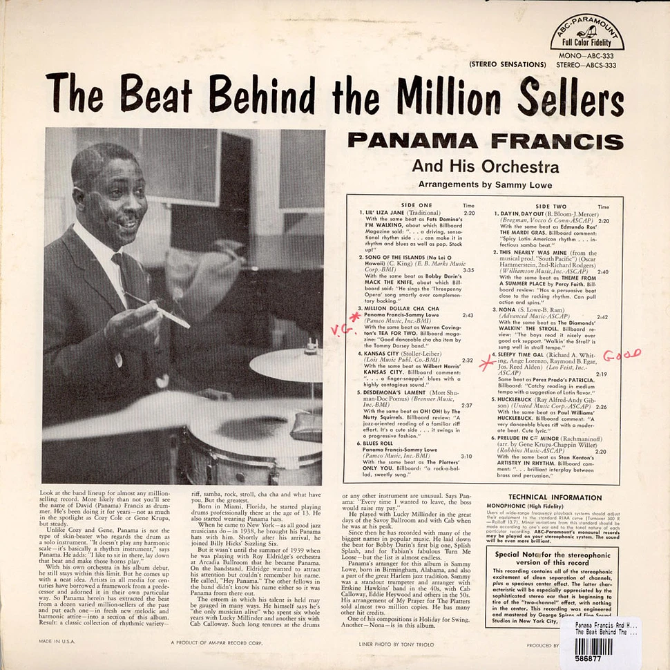 Panama Francis And His Orchestra - The Beat Behind The Million Sellers