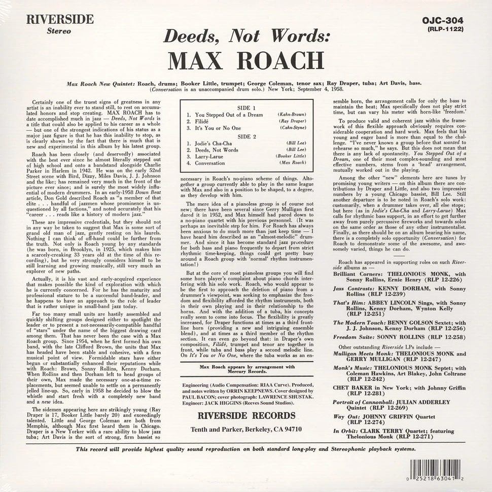 Max Roach - Deeds, Not Words