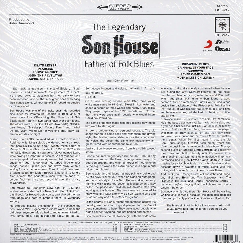 Son House - The Legendary Father Of Folk Blues 45RPM, 200g Vinyl Edition