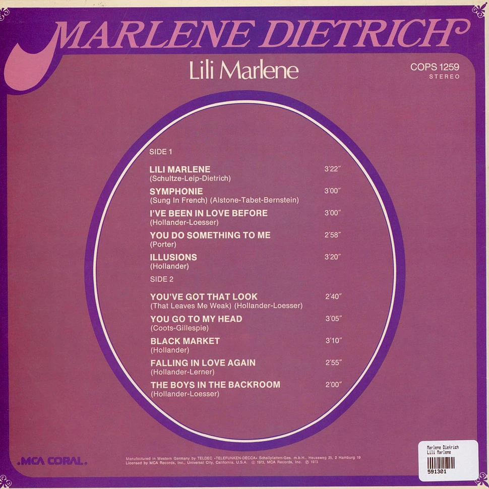 Marlene Dietrich - Lili Marlene