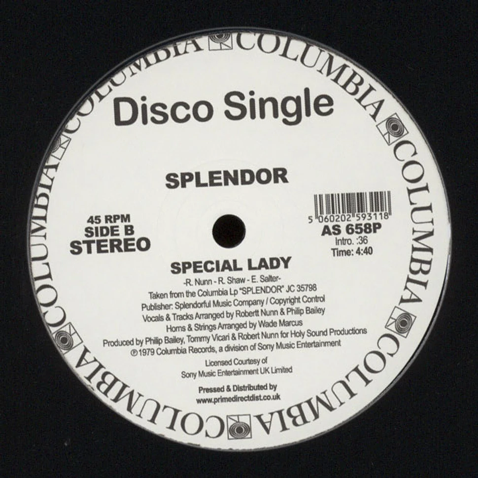 Splendor - Take Me To Your Disco / Special Lady