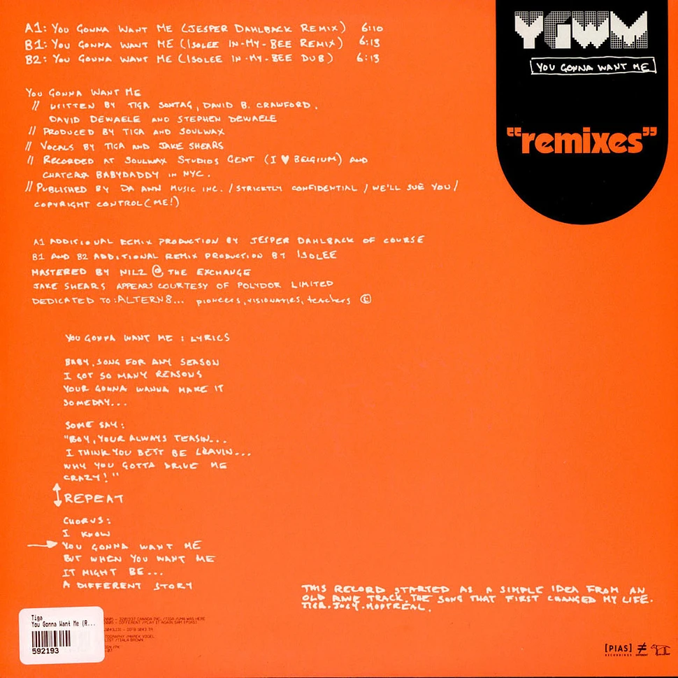 Tiga - You Gonna Want Me "Remixes"