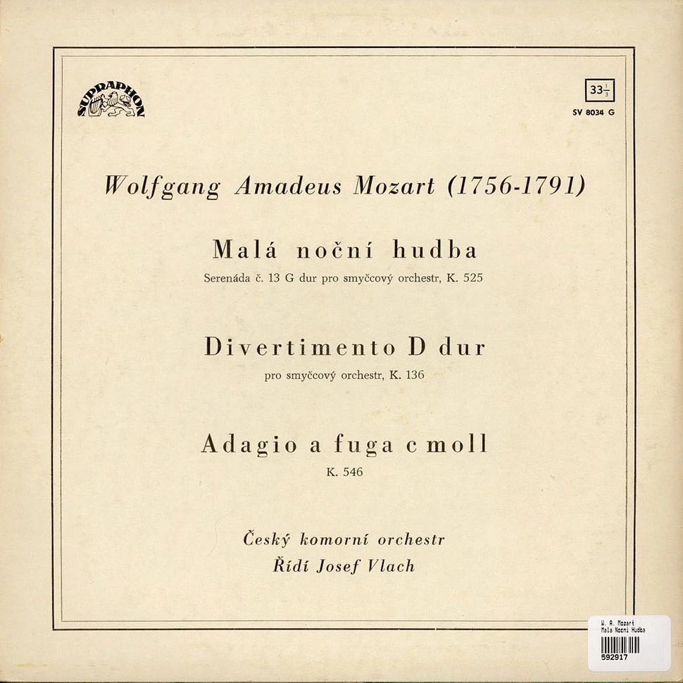 Wolfgang Amadeus Mozart, Czech Chamber Orchestra, Josef Vlach - Malá Noční Hudba / Divertimento D Dur / Adagio A Fuga C Moll