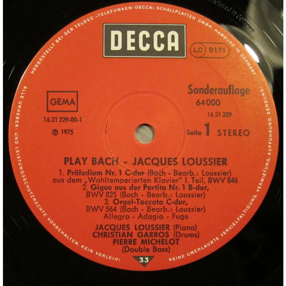 Jacques Loussier Trio - Play Bach