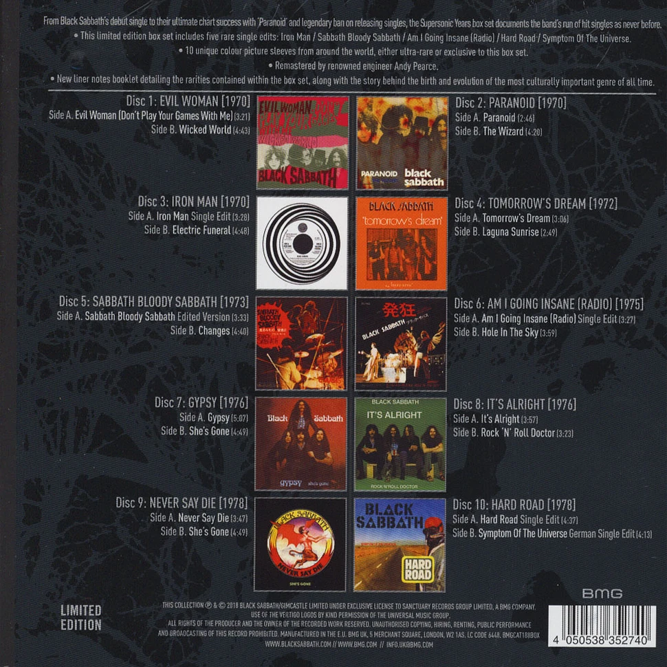 Black Sabbath - Supersonic Years:The Seventies Singles Box Set