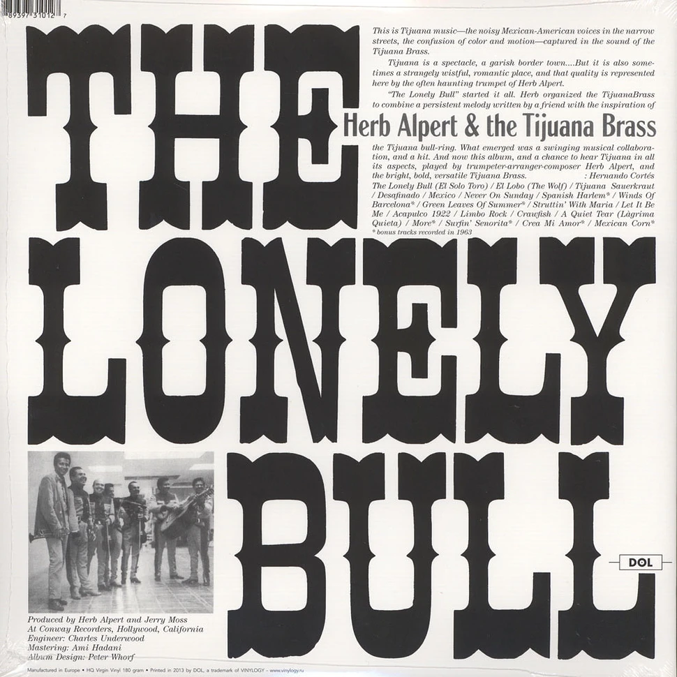 Herb Alpert And The Tijuana Brass - The Lonely Bull Gatefold Sleeve Edition