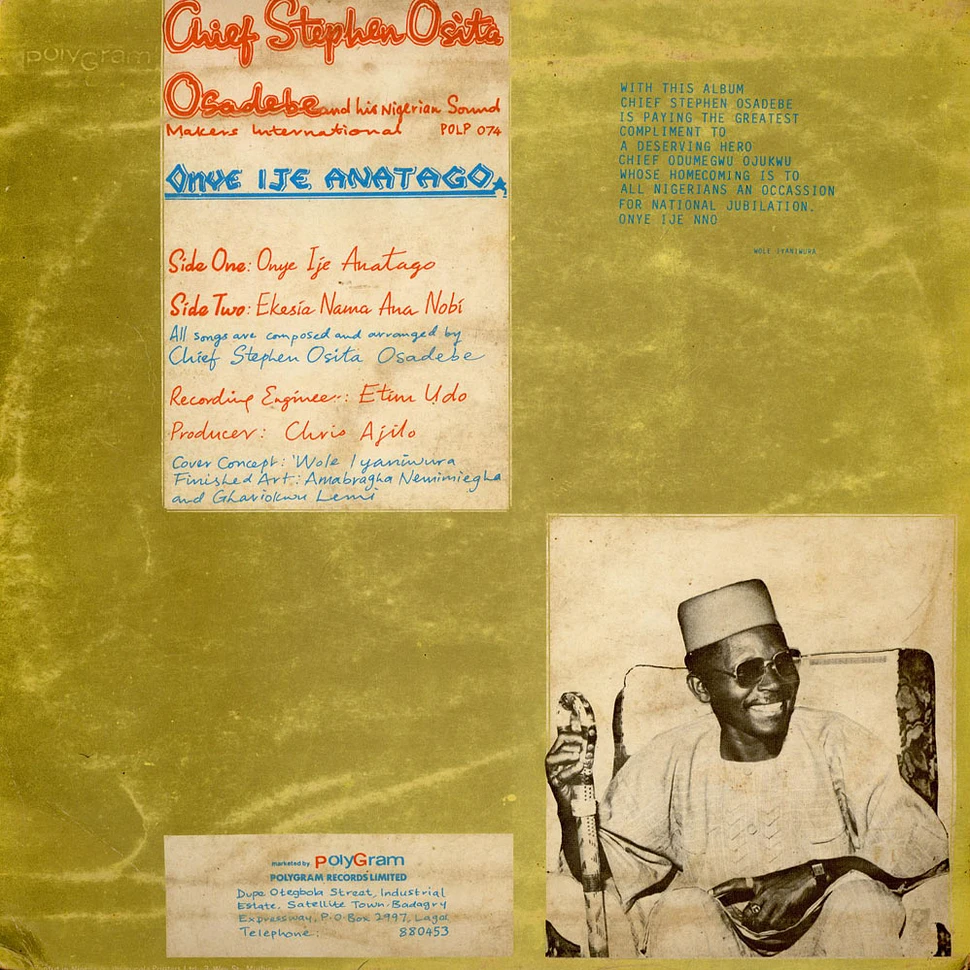 Chief Stephen Osita Osadebe & His Nigeria Sound Makers International - Onye Ije Anatago