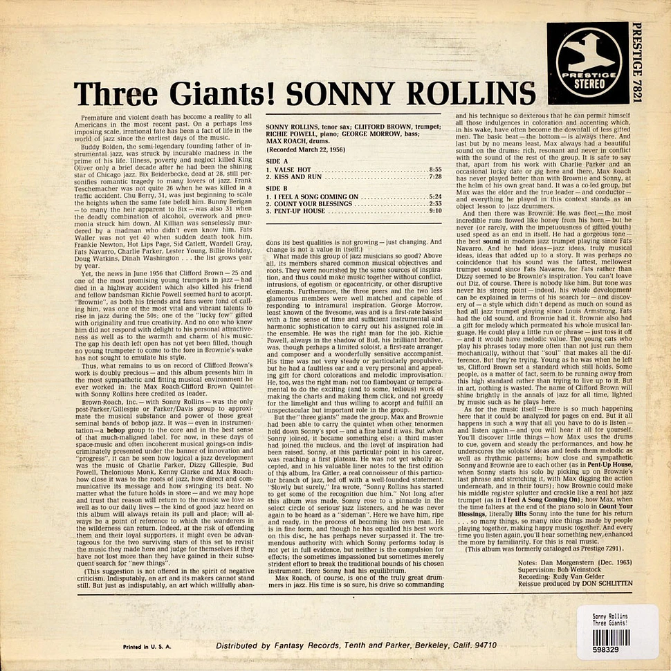 Sonny Rollins - Three Giants!