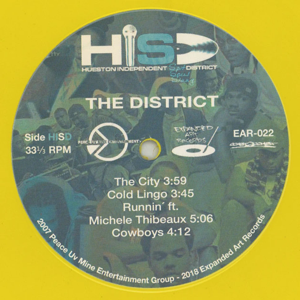 H.I.S.D. (Hueston Independent Spit District) - The District White & Yellow Vinyl Edition