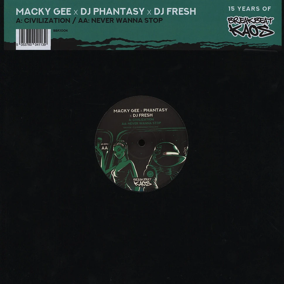 Macky Gee V Phantasy V DJ y Gee V Phantasy V DJ Fresh - Civilisation / Never Wanna Stop Black Vinyl Edition
