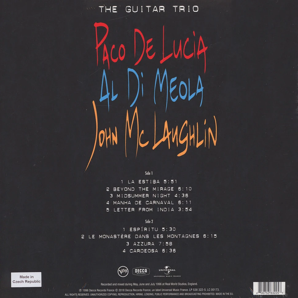 Paco De Lucia, Al Di Meola & John McLaughlin - Guitar Trio