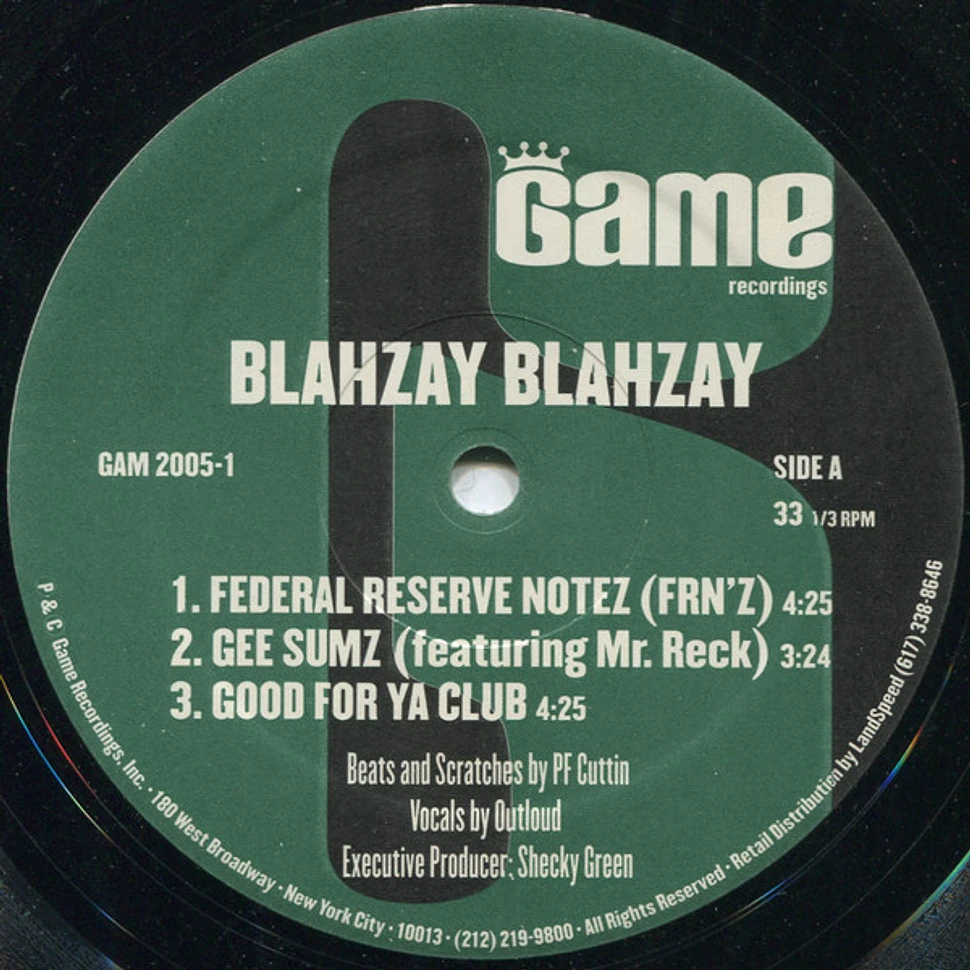 Blahzay Blahzay - Federal Reserve Notez (FRN'Z) / Gee Sums / Good For Ya Club