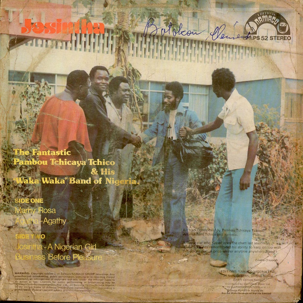 Pambou-Tchicaya Tchico & His Waka Waka Band of Nigeria - Josintha